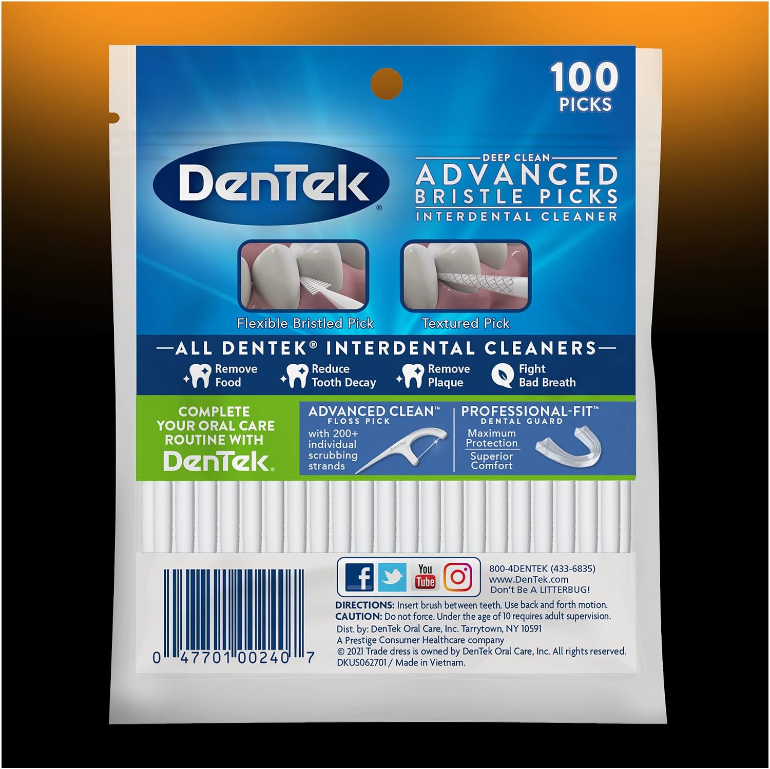 DenTek Deep Clean Bristle Picks, 100 Count, Pack of 24 - view 5